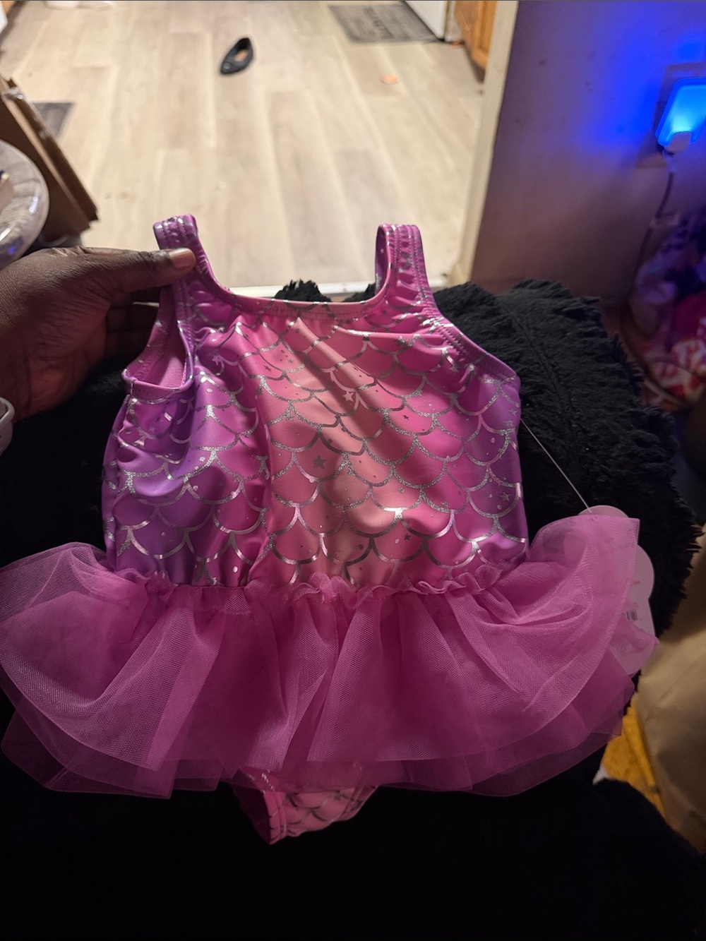 wonder nation Pink Mermaid Tulle One-Piece Swimsuit